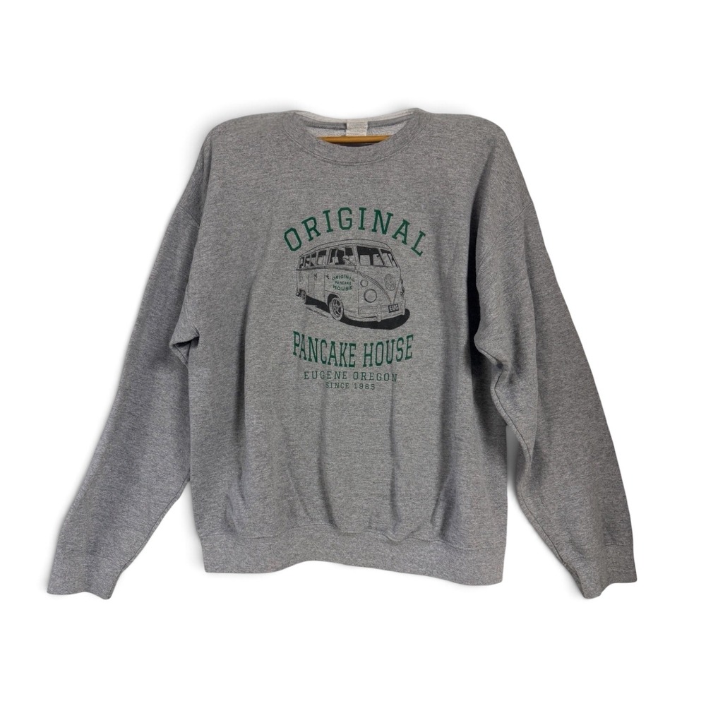 Vintage Original Pancake House Eugene Oregon Gray Crew Sweatshirt - Lg